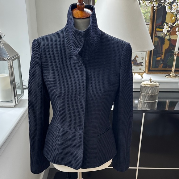 Armani Collezioni Wool Blend Waffle Weave Jacket Size 6 - Picture 1 of 11
